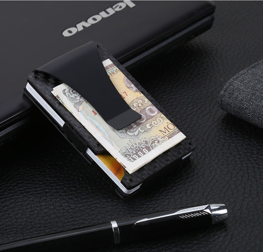 Carbon Fiber RFID Blocking Wallet with Integrated Money Clip - KALAY STORE