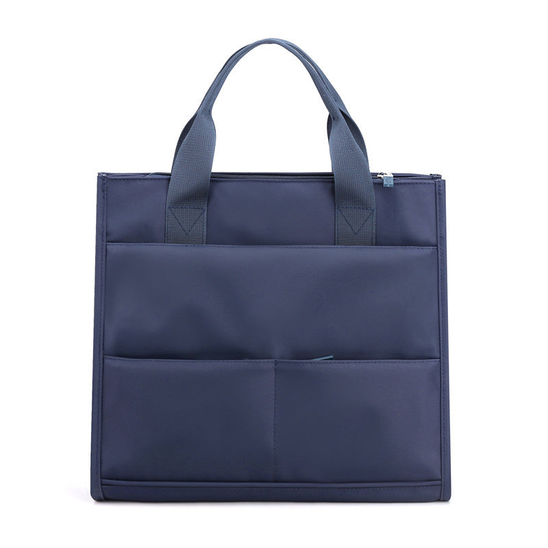 Vertical Multi-Pocket Business Tote Bag