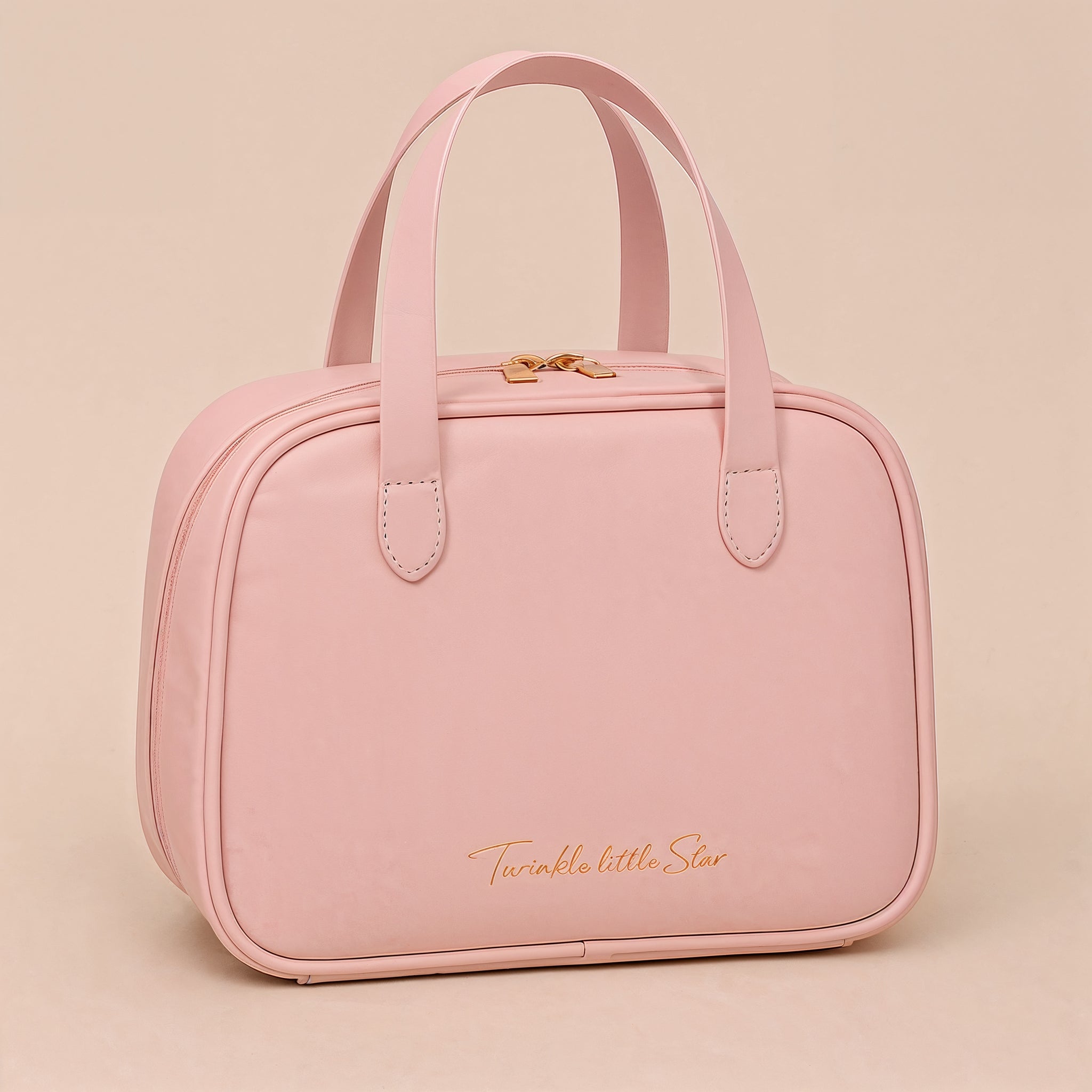 Minimalist Large Capacity PU Leather Cosmetic Bag with Dual Top Handles - KALAY STORE