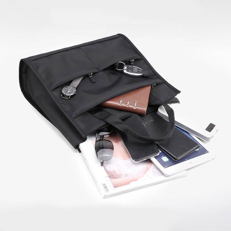 Vertical Multi-Pocket Business Tote Bag