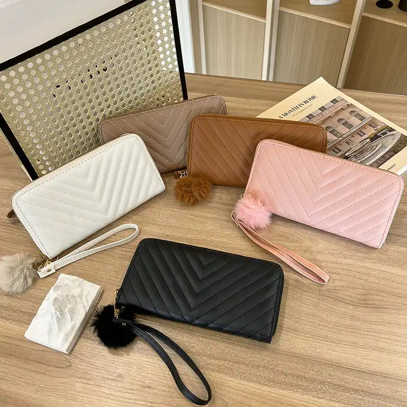 Fashionable Long Zipper Closure Wallet - KALAY STORE