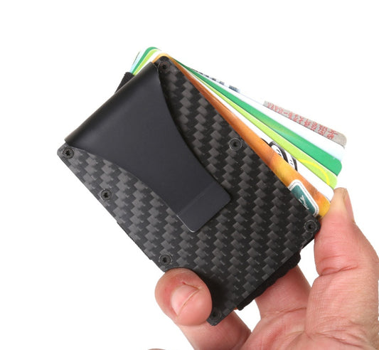 Carbon Fiber RFID Blocking Wallet with Integrated Money Clip - KALAY STORE