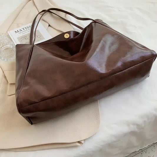 Autumn Winter Large Capacity Soft PU Leather Shoulder Bag - KALAY STORE
