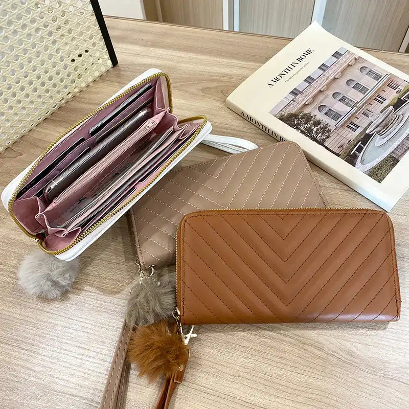 Fashionable Long Zipper Closure Wallet - KALAY STORE