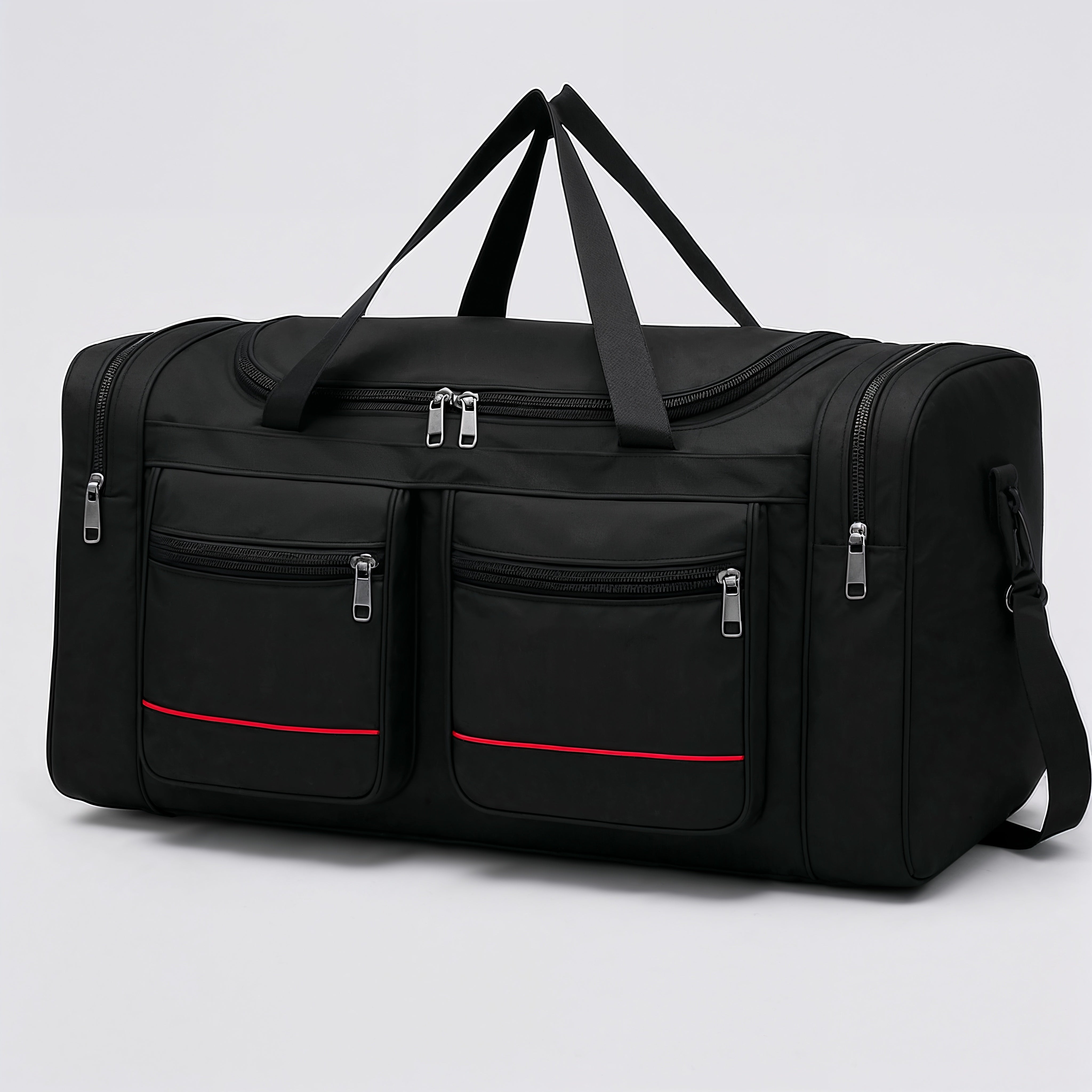 Large Capacity Nylon Travel Duffel Bag with Multiple Zippered Pockets - KALAY STORE