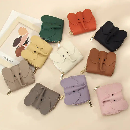 Elephant-Style Cover Zipper Genuine Leather Wallet - KALAY STORE