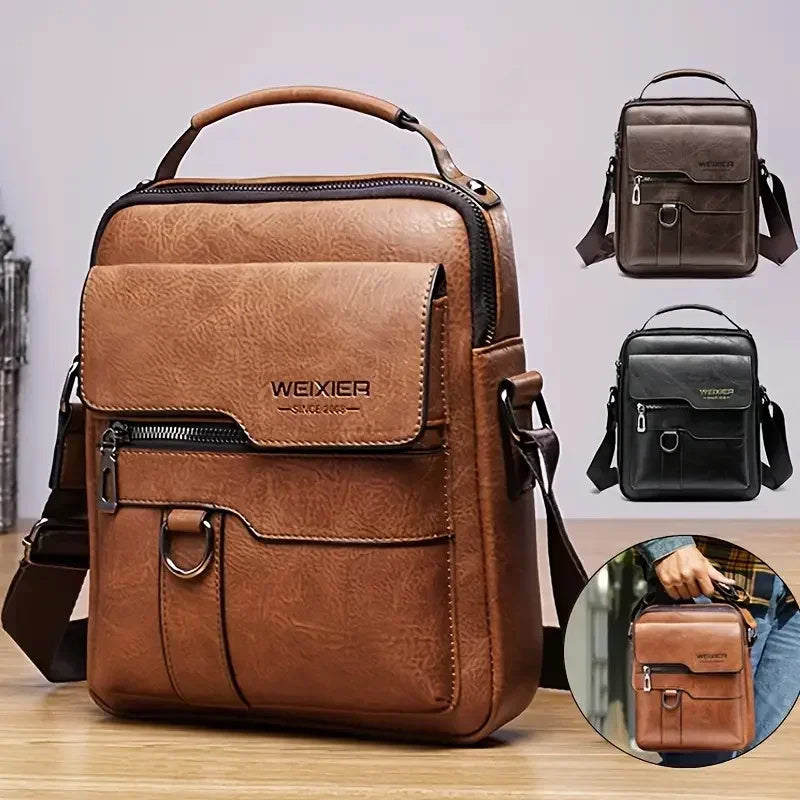 WEIXIER Multi-Pocket PU Leather Messenger Bag - KALAY STORE