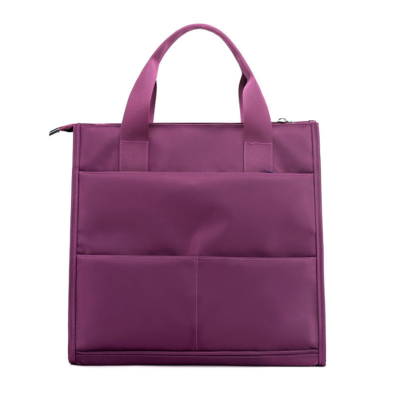 Vertical Multi-Pocket Business Tote Bag